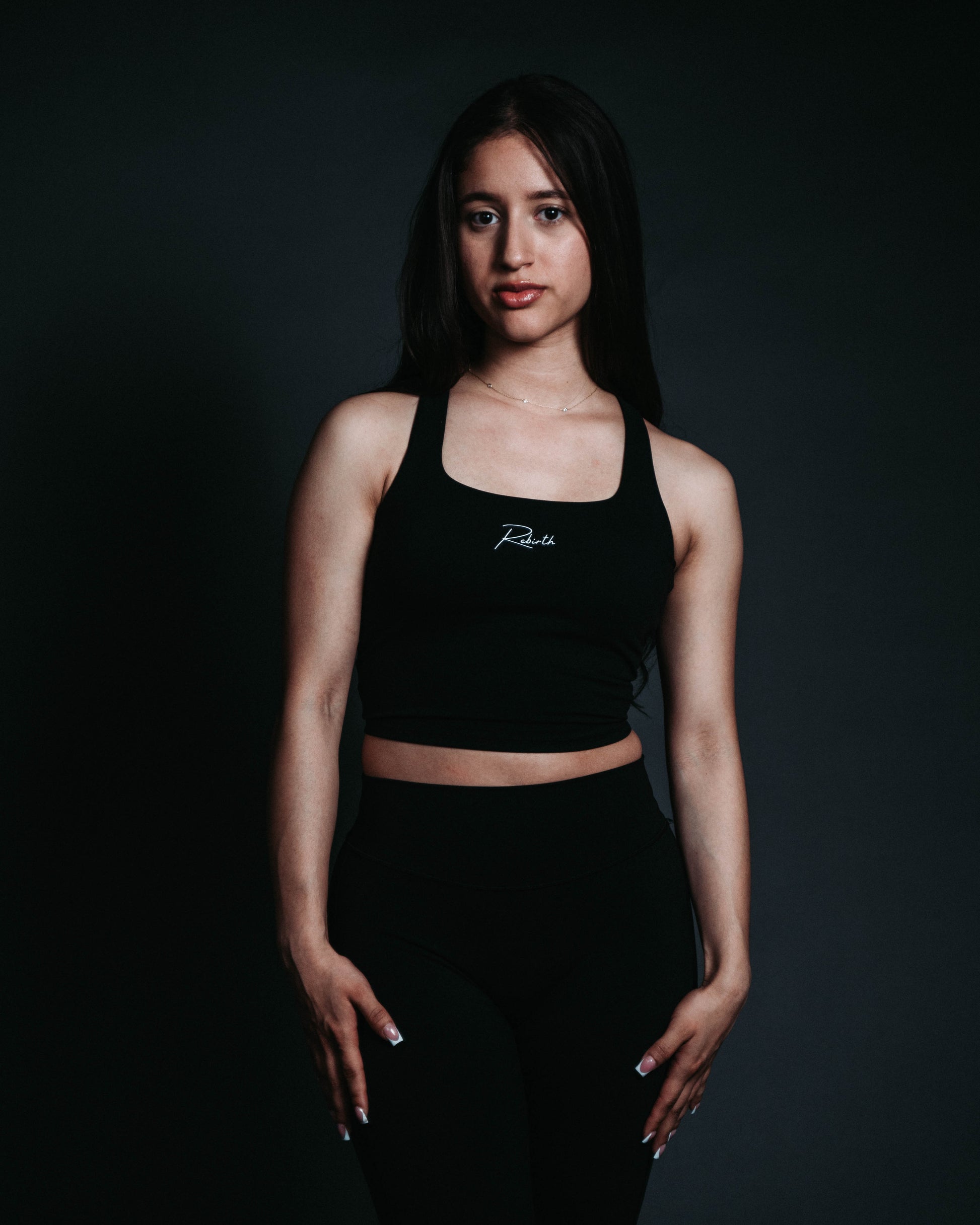 black sports bra