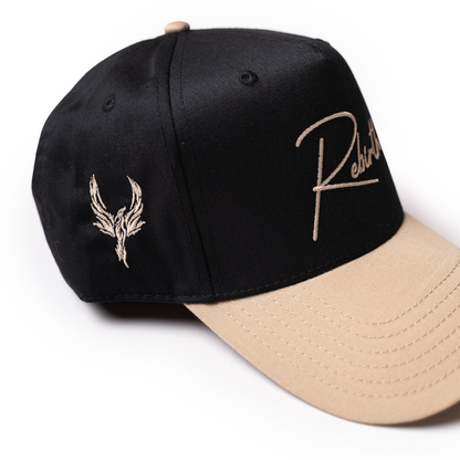 SCRIPT HAT - BLACK / TAN