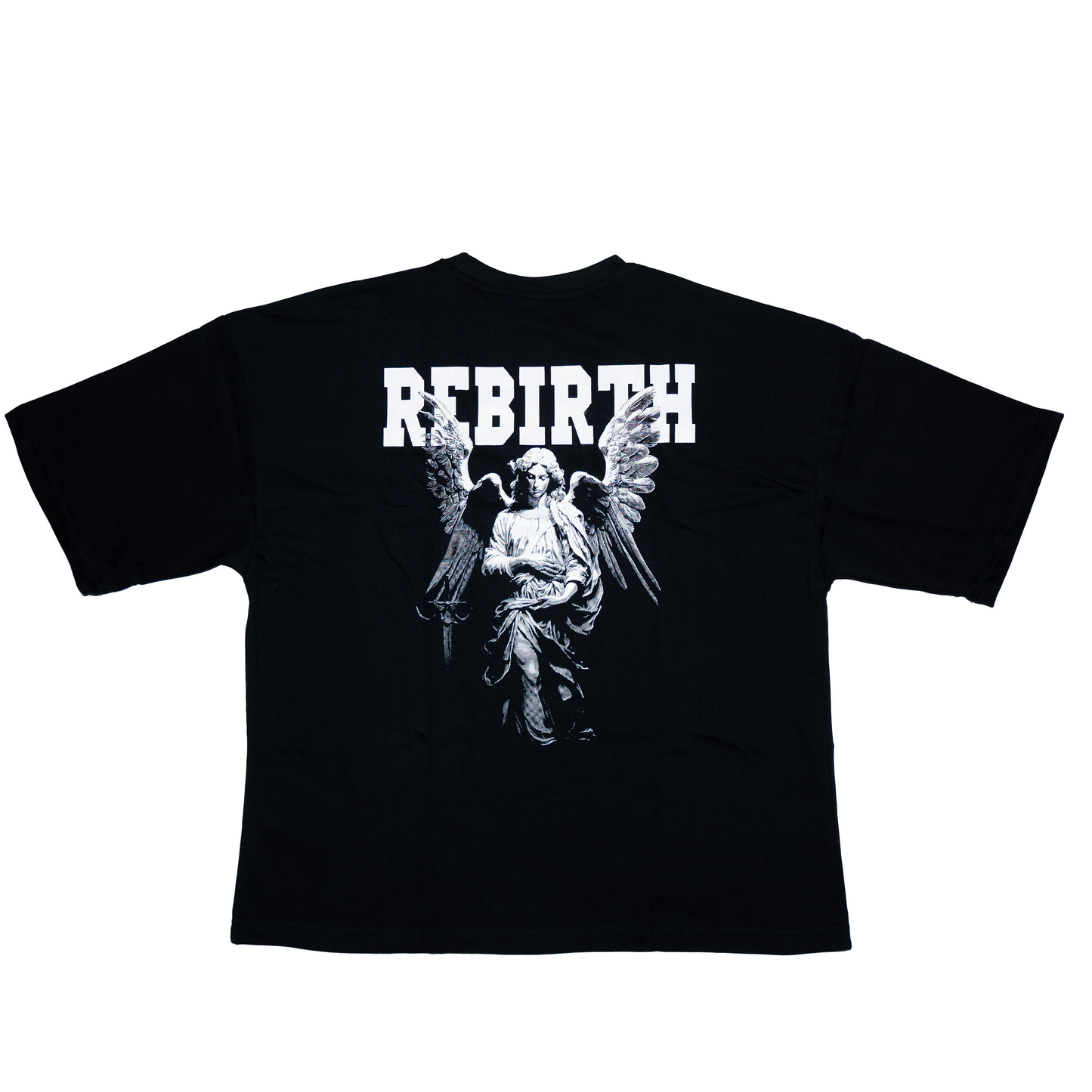 ANGEL DROP SHOULDER OVERSIZED TEE - BLACK