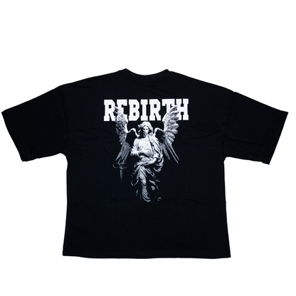 ANGEL DROP SHOULDER OVERSIZED TEE - BLACK