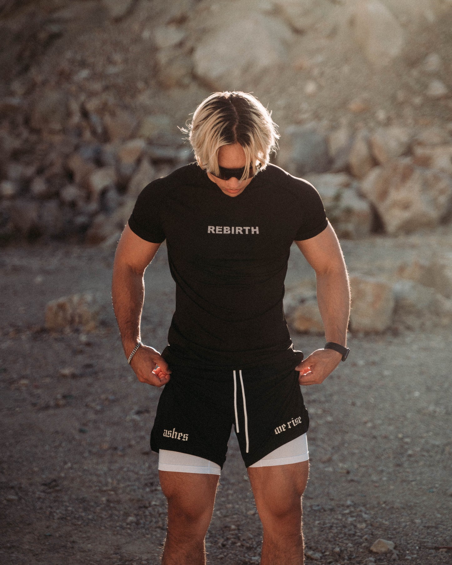 REBIRTH TRAINING SHORTS - BLACK