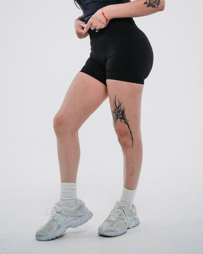 REBITH SCULPT SHORTS - BLACK