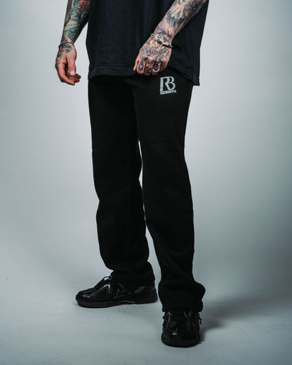 'RB' OVERSIZED FIT SWEATPANTS - BLACK