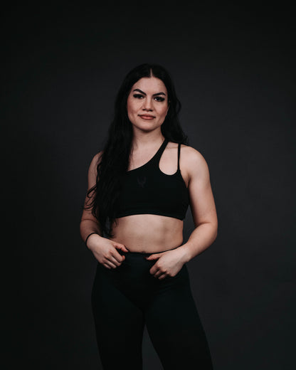 Signature Everyday Sports bra - BLACK / BLACK. Pad less.