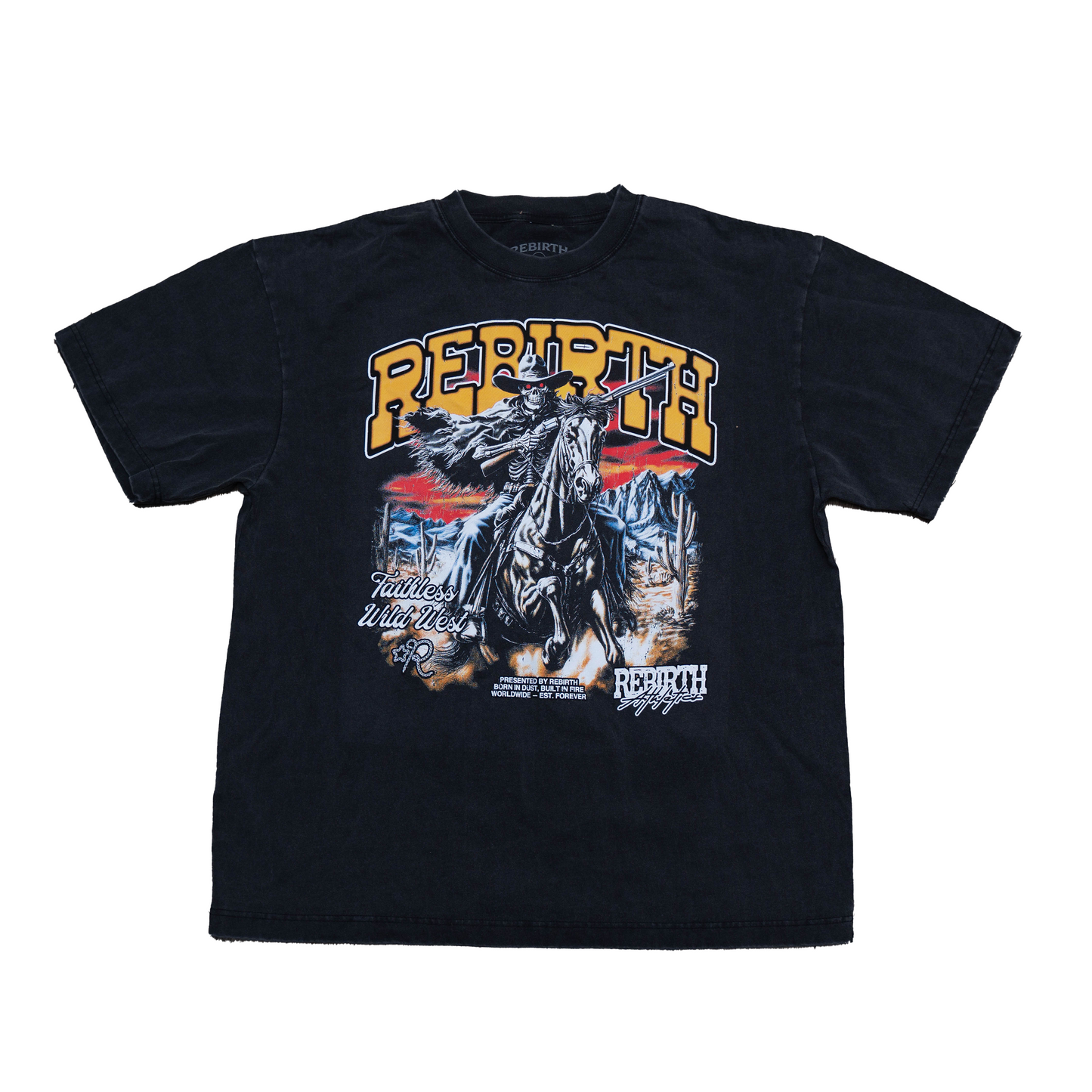 REBIRTH WESTERN TEE - VINTAGE BLACK
