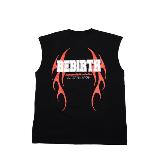 WORLDWIDE CUT OFF TEE - BLACK